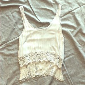 Tassel and lace blouse